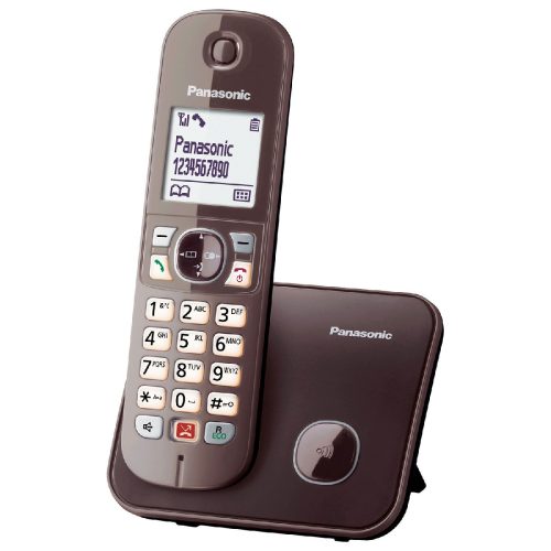 Ασύρματο Ψηφιακό Τηλέφωνο Panasonic KX-TG6851GRA με Μεγάλη Οθόνη και Ανοιχτή Ακρόαση Καφέ